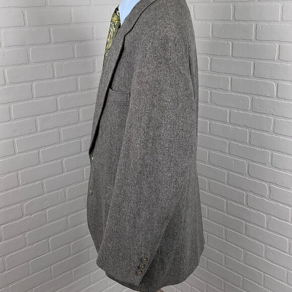 John‎ Alexander Blazer Men 42 Gray Silver Shield Wool Hartmarx Jacket USA VTG - Picture 3 of 16